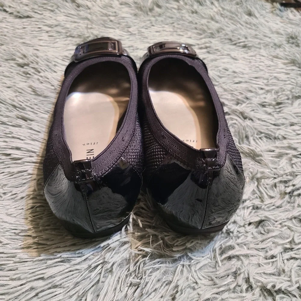 Anne Klein Unice Iflex Black Patent Leather Comfort Shoes Womens 10 M‎ Black